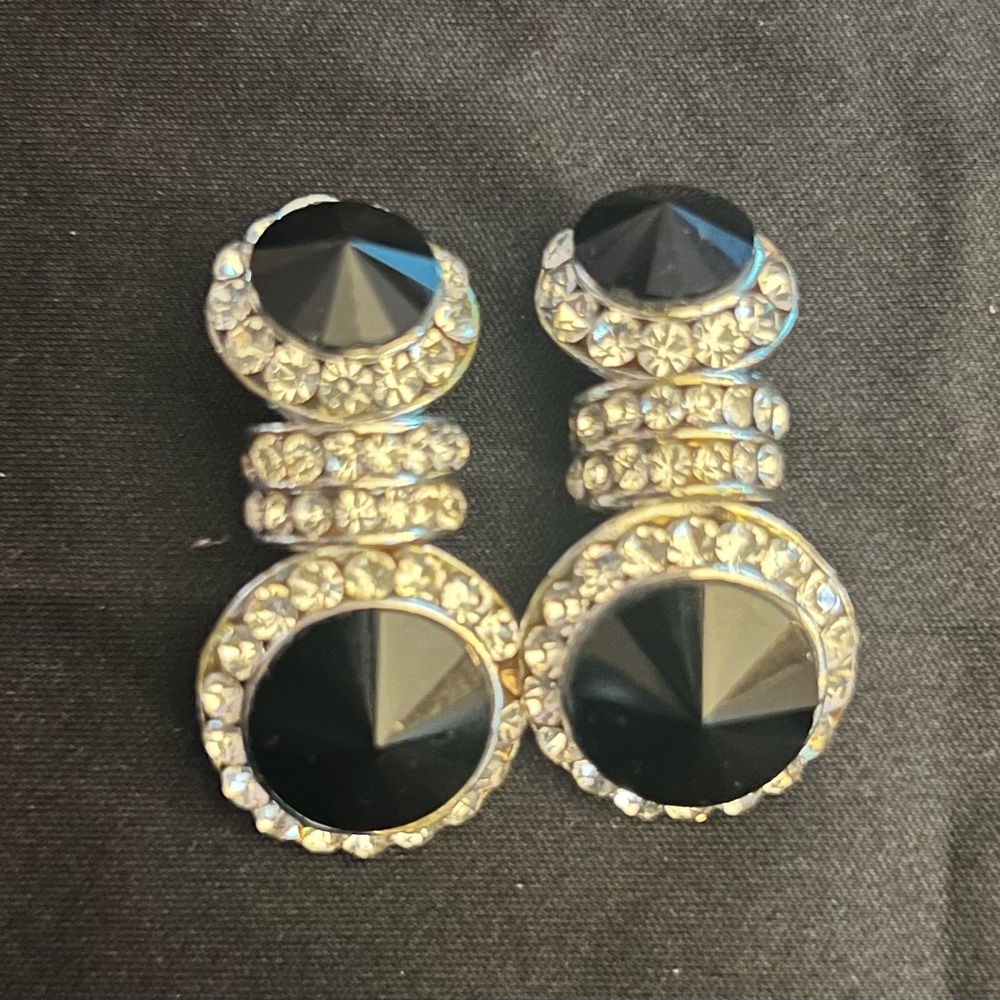 Elegant Black and Silver Earrings